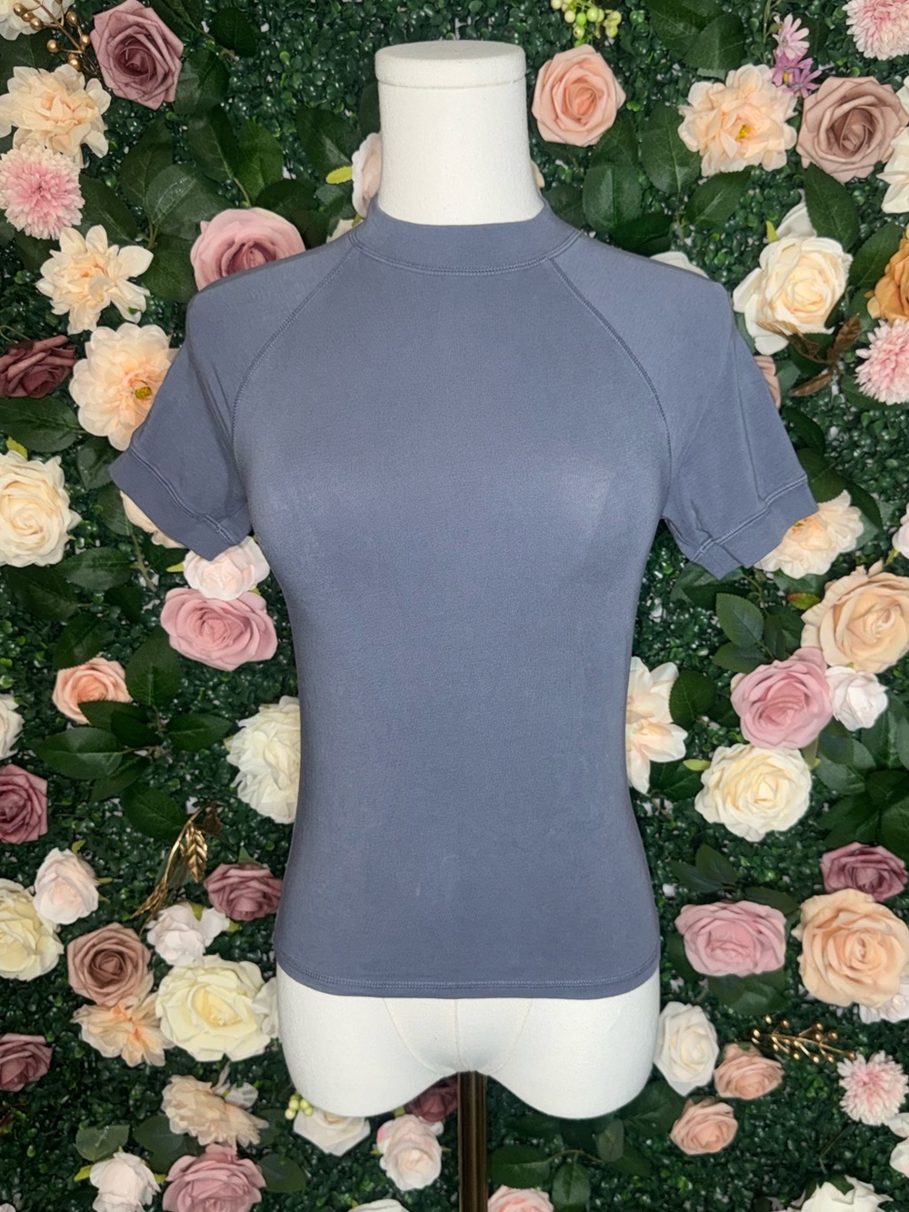 SKIMS NEW VINTAGE CROPPED RAGLAN HIGH NECK T-SHIRT